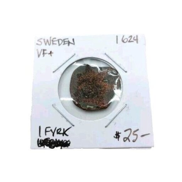 1624 Sweden 1 Fyrk Coin VF - Picture 1 of 4